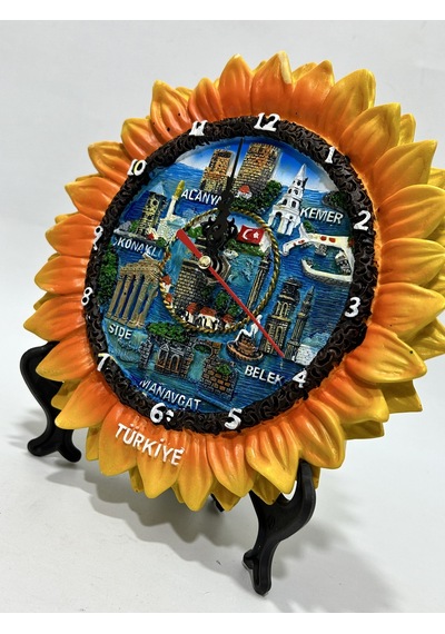 Ayçiçek Model Duvar Ve Masa Saati 18cm