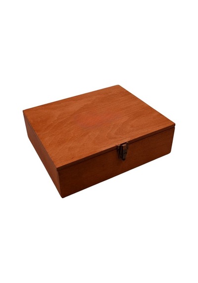 Ahşap Kare Kutu Klipsli 30x30cm Gen. 7cm Yükseklik Burma Renk