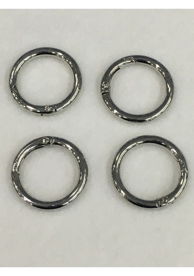 Karantuhafiye Çanta Halkası Yuvarlak Yaylı Klips 2,5 Cm 4 Lü Set Gümüş Gümüş