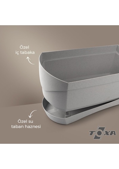 Modern Balkon Saksı Kahve, 5 Litre
