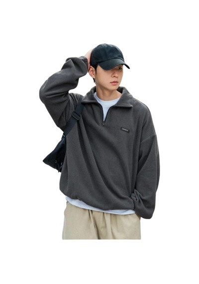 Genius Store Genıus Store Erkek Polar Oversize Sweatshirt Füme