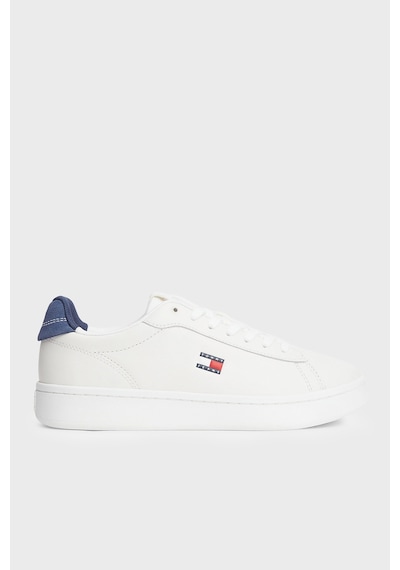 Tommy Jeans Deri Sneaker Ayakkabı Kadın Ayakkabı En0en03146 0gz Beyaz-mavi