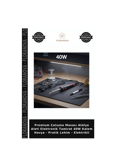 Premium Çalışma Masası Atölye Aleti Elektronik Tamirat 40w Kalem Havya - Pratik Lehim - Elektrikli