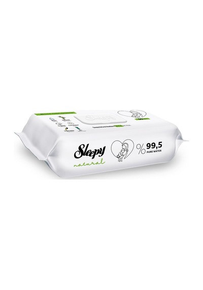 Sleepy Islak Havlu Mendil 90 Yaprak Natural Yenidoğan 2 Li Set 180 Yaprak Plastik Kapaklı Tekli