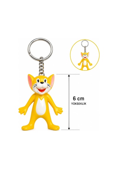 Sevimli Sarı Kedi Figürlü Anahtarlık 6 Cm 5468