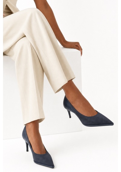 Luvi Shoes Meadow Lacivert Süet Cilt Kadın Topuklu Ayakkabı Luvi Shoes Meadow Lacivert Süet Cilt Kadın Topuklu Ayakkabı