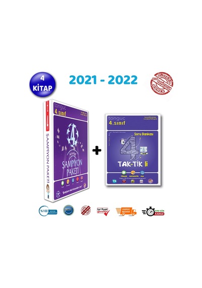 Tonguç 4. Sınıf Şampiyon Paketi Taktikli Soru Bankası Set 4 Kitap