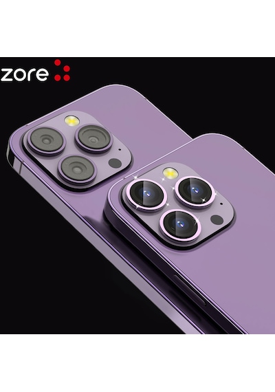 Noktaks Apple Uyumlu iPhone 14 Pro Kamera Lens Koruyucu Safir Parmak İzi Bırakmayan Anti-reflective Cl-12 Turuncu
