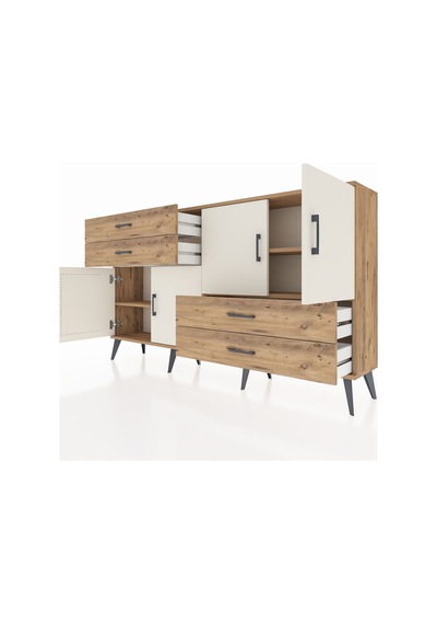 Arges Konsol 3 Raflı 4 Çekmeceli 4 Kapaklı 176x30x99 Çam-aytaşı/ç Çam-aytaşı/çam Arges Konsol 3 Raflı 4 Çekmeceli 4 Kapaklı 176x30x99 Çam-aytaşı/ç Çam-aytaşı/çam