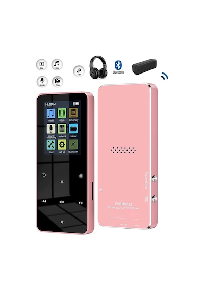 Bluetooth Lu Mp3-mp4 Çalar Fm Radyolu Şarjlı Mp4 Player Dahili Hoparlör 8gb Hafızalı Müzik Çalar