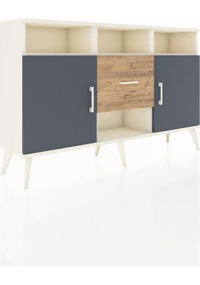 Arges Konsol 5 Raflı Tek Çekmeceli 2 Kapaklı 132x30x83 Aytaşı-antrasit/çam Antrasit/çam Arges Konsol 5 Raflı Tek Çekmeceli 2 Kapaklı 132x30x83 Aytaşı-antrasit/çam Antrasit/çam