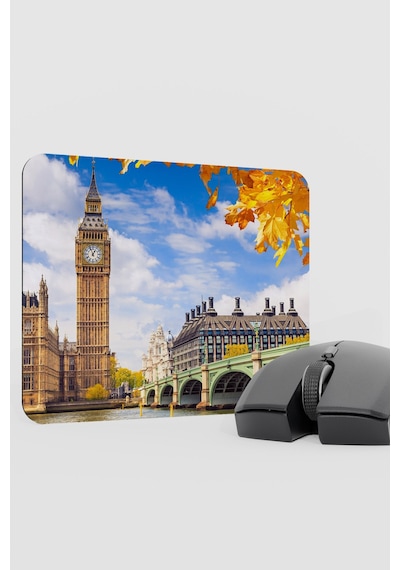 London Londra İngiltere 2 V1 22x18 Gaming Kauçuk Kaymaz Taban Mouse Pad Fare Altlığı