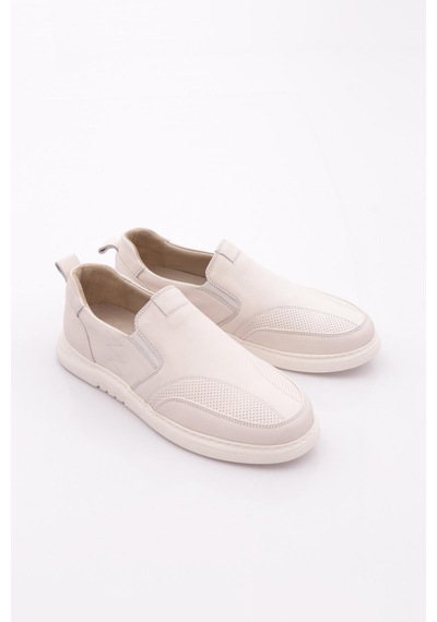 Dgn 6151 Erkek Yani Lastikli Sneaker Ayakkabi Kırık Beyaz