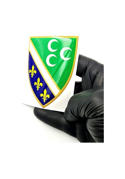 Damla Sticker Boşnak Arma Sancak Logo Sticker - Bosna Sancak Logo Sticker Damla