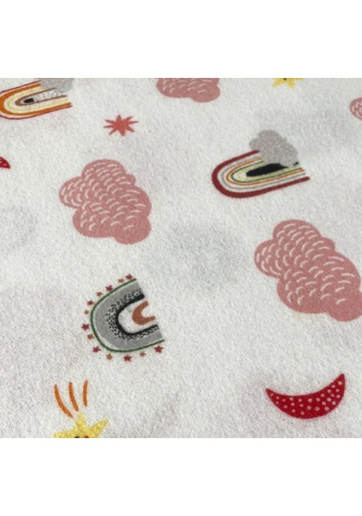 Flanel Pazen Fermuarlı Bebek Yastık Kılıfı 35x45 2 Adet Pembe - Beyaz