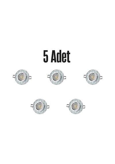 Ct-6598 Sim Cam Spot Ampülsüz Led Efekli 5 Adet - 3 W Led Çerçeveli Beyaz