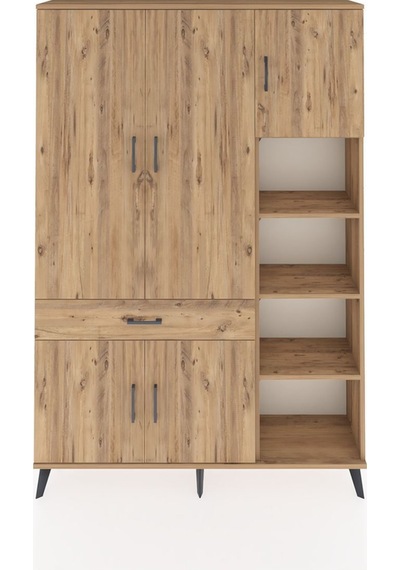 Arges Dolap 10 Raflı Tek Çekmeceli 5 Kapaklı 132x30x195 Çam-çam/çam Atlas Çam/atlas Çam Arges Dolap 10 Raflı Tek Çekmeceli 5 Kapaklı 132x30x195 Çam-çam/çam Atlas Çam/atlas Çam