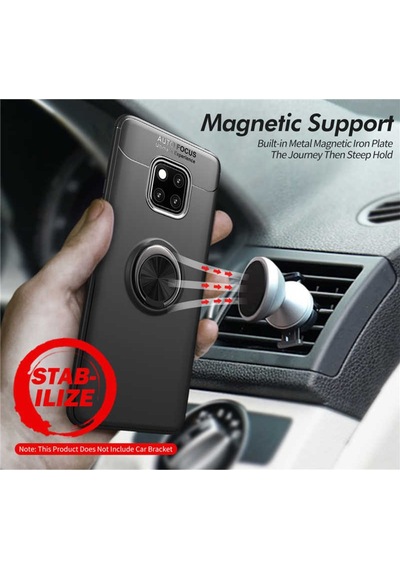 Huawei Mate 20 Pro Kılıf Yüzüklü Magnetli Ravel Case