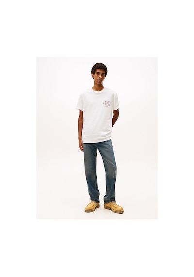 Tommy Hilfiger Tjm Regular Fit Ekru Pamuklu Erkek T-shirt-12261 Beyaz
