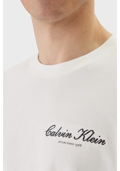 Calvin Klein Erkek T Shirt Lv04rf822g Yaf Beyaz Beyaz
