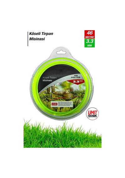 Çok Fonksiyonlu Köseli Tirpan Misinasi Motorlu Tırpan Ot Çim Biçme Misine 46 Metre 3.3 Mm