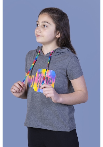 Toontoy Kids Toontoy Kız Çocuk Youtube Baskılı Tişört Antrasit