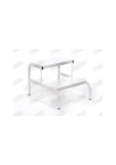 Eskabo Oval Metal Gövdeli İki Basamaklı Merdiven-beyaz Labortech-4204