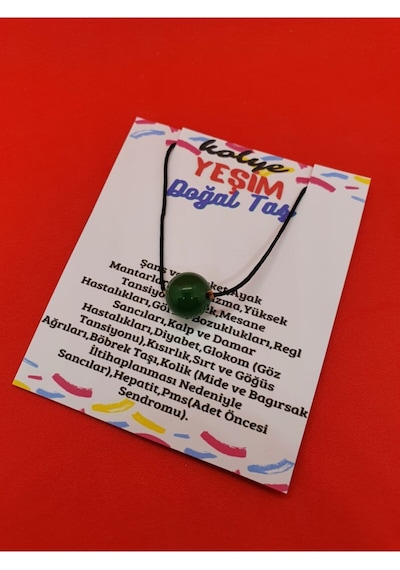 Sertifikalı Yeşim Taşı Kolye Ayarlanabilir Orijinal Doğal Taş Çok Fonksiyonlu Kolye Çok REnkli