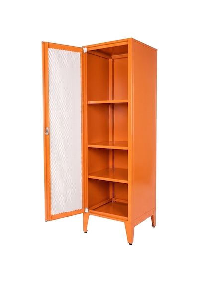 Alfafonet Ziglat Serisi Kilitli Metal Home Office Dolabı %70 Perfore Kapaklı Turuncu Ral 2004 450x1500x450 Mm