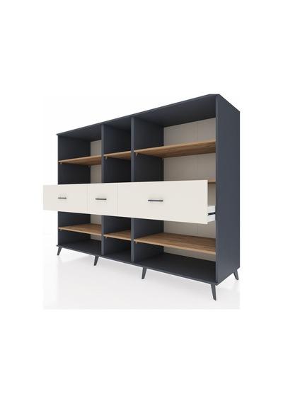 Kronos Dolap 9 Raflı 3 Çekmeceli 220x59x163 Antrasit-çam/aytaşı Antrasit-çam/aytaşı Kronos Dolap 9 Raflı 3 Çekmeceli 220x59x163 Antrasit-çam/aytaşı Antrasit-çam/aytaşı