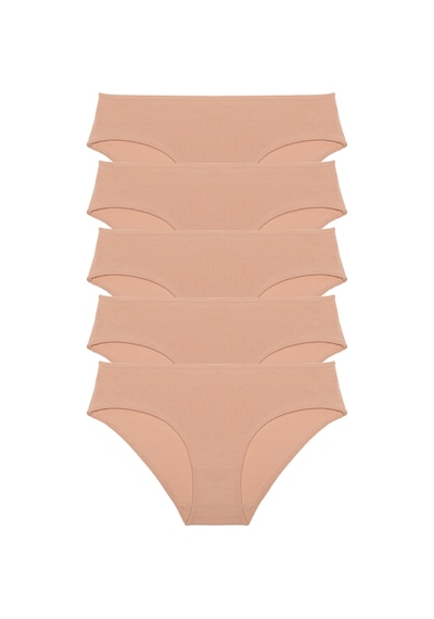Ten Kadın Külot Yüksek Bel Bikini 5 Li Paket Pamuklu Likralı Ten