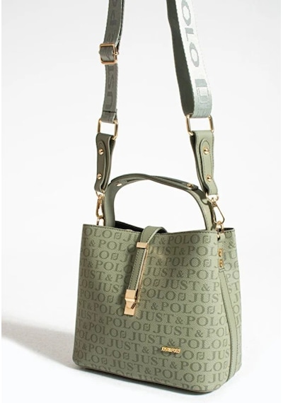 Just Polo Kadın Su Geçirmez Şık El & Omuz Çantası Ve Cüzdanı Kombin Shopper Yeşil
