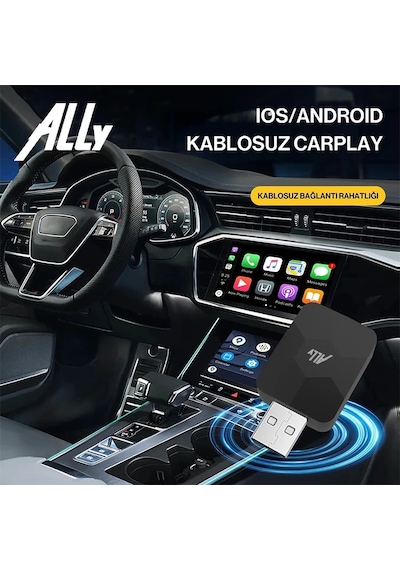 Ally Kablosuz Car Play Adaptörü Apple, Uyumlu Ve Android Cihazlar Için Wireless Carplay Çevirici- 5775