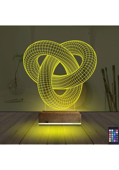 Luvivia Geometrik Dekoratif 3d Lamba - Masa Gece Lambası Şeffaf