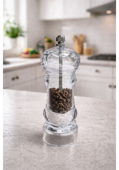 Gourmet Crystal Tuz Karabiber Değirmeni 15 Cm Beyaz