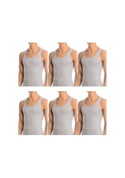 Belifanti Collection Erkek Pamuklu 6 Adet Gri Atlet 6'lı Set Gri
