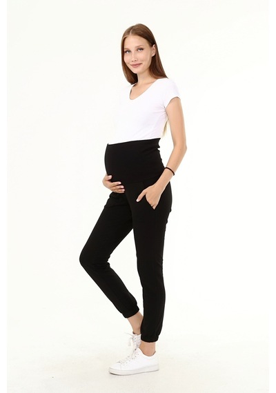 Luvmabelly Myra8090 - Siyah Hamile Jogger Eşofman
