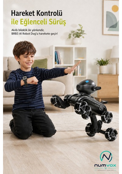 Akıllı Robot Köpek Brb3 Uzaktan Kumandalı Hareket Sensörlü Işıklı Sesli Oyuncak