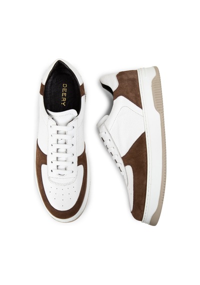 Deery Hakiki Deri Kahverengi Erkek Sneaker Ayakkabı - 01965Mkhve02 Kahverengi