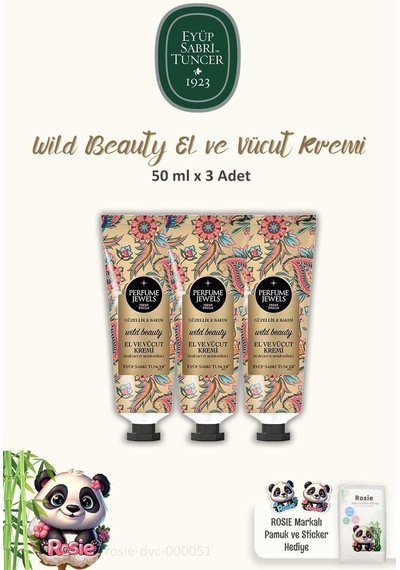 Eyüp Sabri Tuncer 3'lü Perfume Jewels Wild Beauty El Kremi 50 Ml Ve Rosıe Pamuk