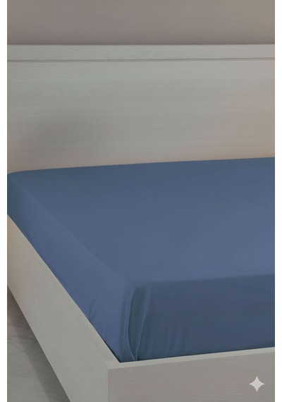 %100 Pamuk Ranforce Premium King Size Lastikli Çarşaf - İndigo