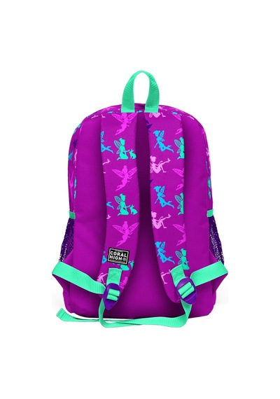 Coral High Kids Koyu Pembe Su Yeşili Peri Desenli 3 Lü Okul Çanta Seti Set0123109