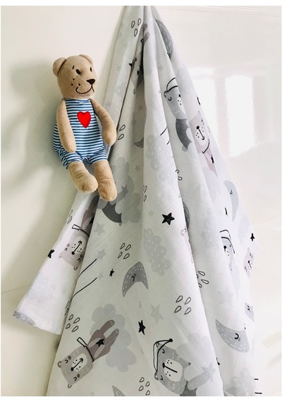 Çok Amaçlı Boya Desen Müslin Bezi Örtü Battaniye 110 X 110 Cm 2 Adet Çok Renkli