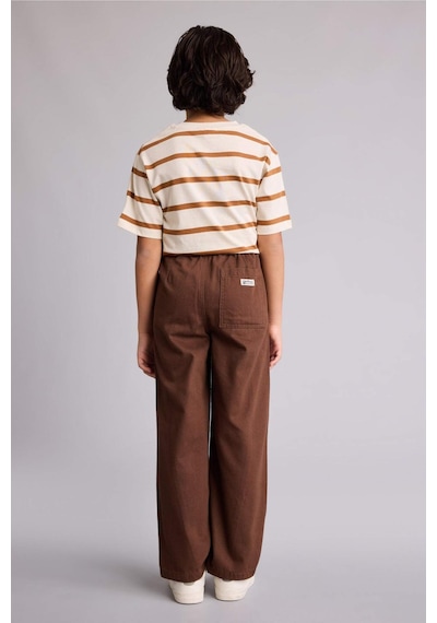 Defacto Barrel Fıt Düz Paça Gabardin Pantolon Erkek Çocuk G8336a826spbn254 Kahve-bn254