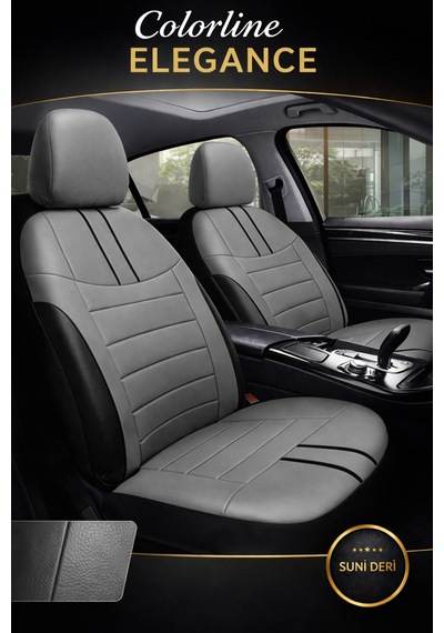 Toyota Corolla 2002 Ve Sonrası Uyumlu Colorline Elegance Deri Füme Siyah Koltuk Kılıfı