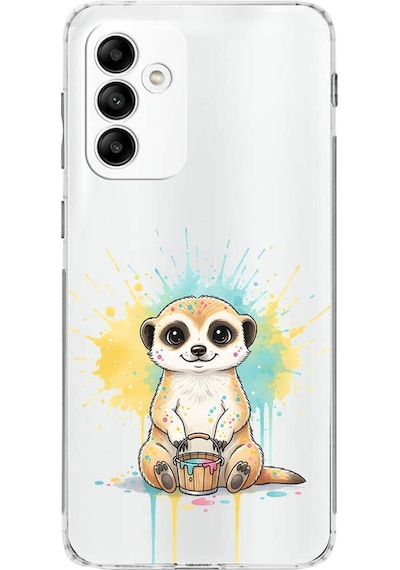 Samsung Galaxy M23 İle Uyumlu Splash Mirket Tasarımlı Şeffaf Silikon Kılıf Şeffaf