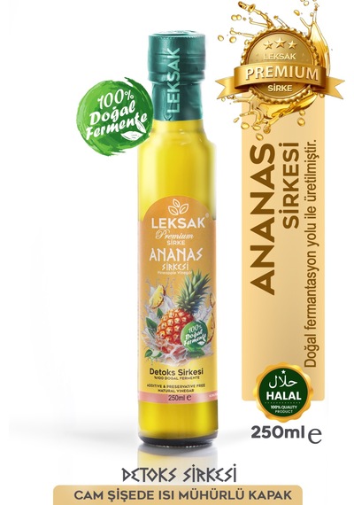 Leksak Ananas Sirkesi 250ml  Sirke Cam Şişede  Doğal Fermente -  Form Sirkesi.