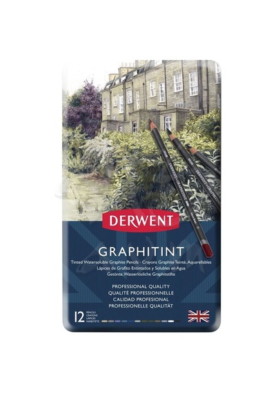 Derwent Graphitint Sulandırılabilen Renkli Grafit Kalem 12Li Set