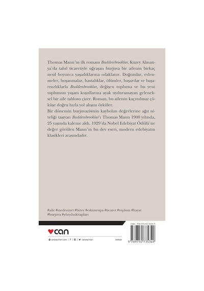 Buddenbrooklar - Bir Ailenin Çöküşü - Thomas Mann - Can Yayınları