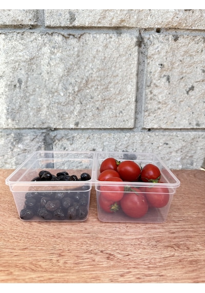 Saklama İki Bölmeli 1.5 L Saklama Kabı 10'lu